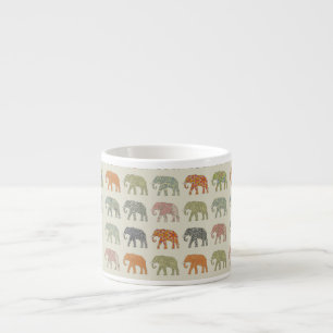 Taza De Espresso Patrón animal elefante colorido