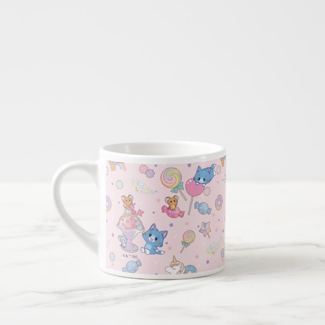 Taza De Espresso Patrón Anime Tom, Jerry y Tuffy Candyland (Izquierda)