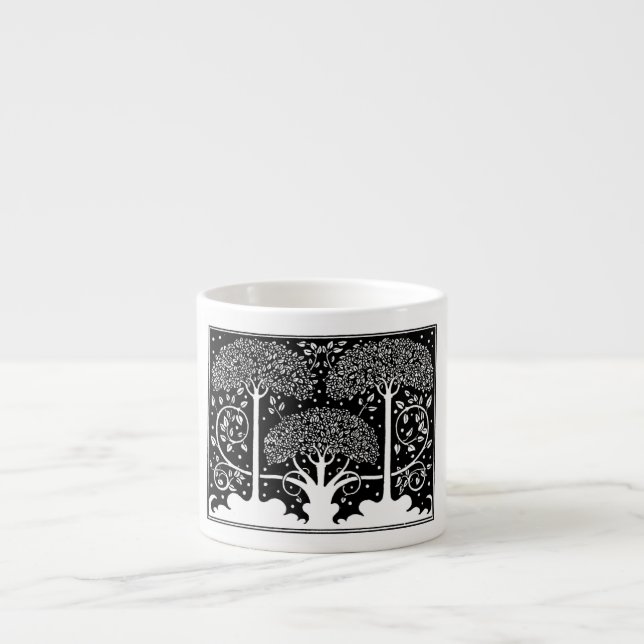 Taza De Espresso Patrón Beardsley de árbol Art Nouveau (Frente)