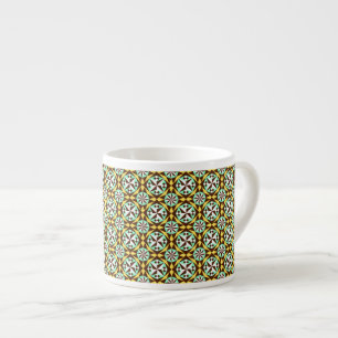 Taza De Espresso Patrón blanco barcelonés amarillo marrón blanco vi