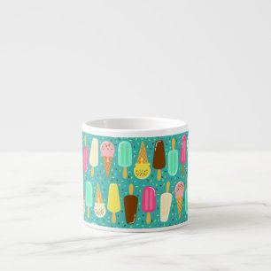 Taza De Espresso Patrón Colorido de Helado de Verano