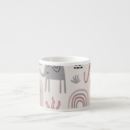 Taza De Espresso patrón con elefantes lindos y gigantes
