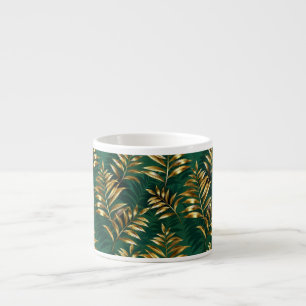 Taza De Espresso Patrón continuo con helechos dorados