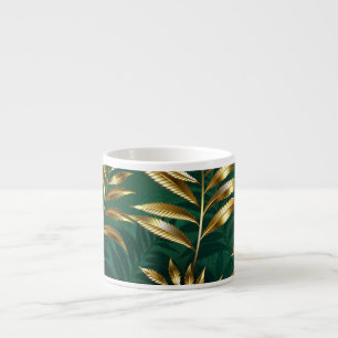Taza De Espresso Patrón continuo con helechos dorados