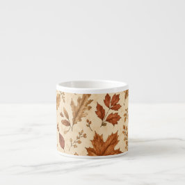 Taza De Espresso Patrón de acuarela de hojas de otoño
