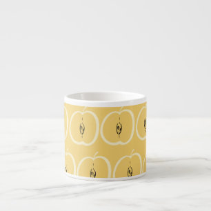 Taza De Espresso Patrón de Apple Vintage: Diseño de fondo de escrit