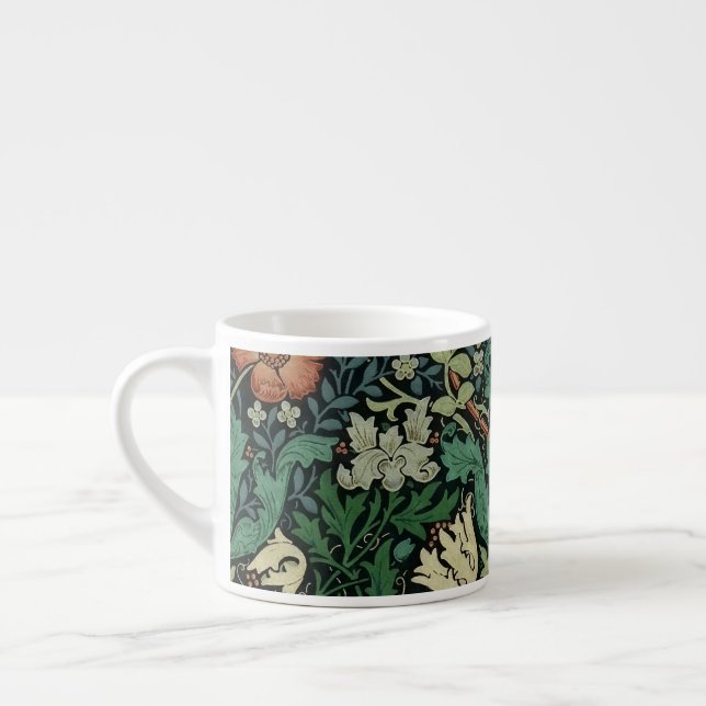 Taza De Espresso Patrón de Art Nouveau floral William Morris Compto (Izquierda)