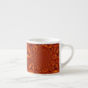 Taza De Espresso Patrón de arte digital caleidoscópico rojo-67546