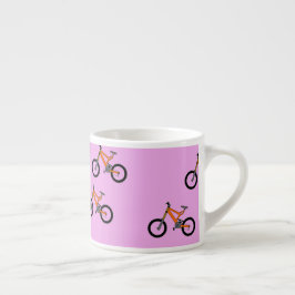 Taza De Espresso Patrón de bicicletas en rosa