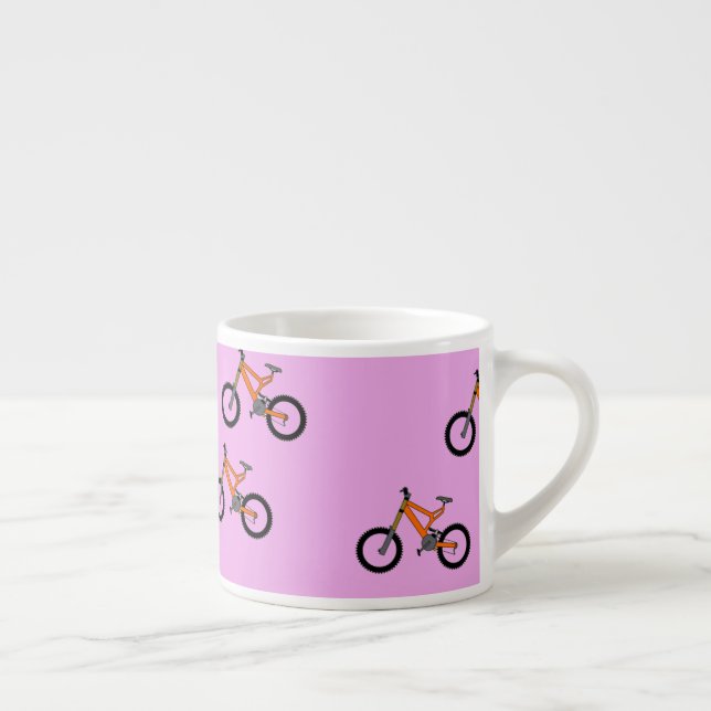 Taza De Espresso Patrón de bicicletas en rosa (Derecha)