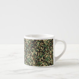 Taza De Espresso Patrón de camuflaje verde, negro y marrón