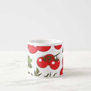 Taza De Espresso Patrón de cocina sin soldadura de Tomato Basil