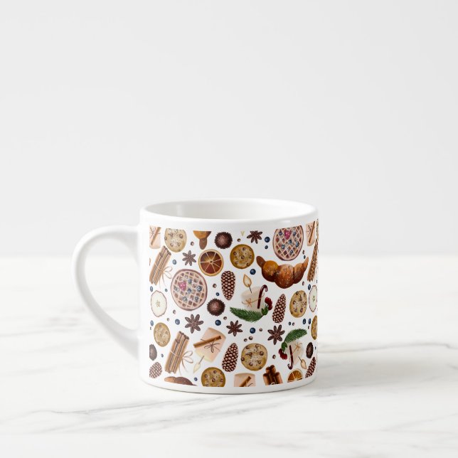 Taza De Espresso Patrón de cookies de Hygge Navidades (Izquierda)