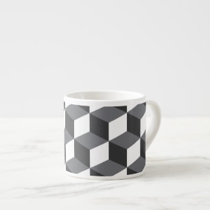 Taza De Espresso Patrón de cubos arquitectónicos modernos, sencillo