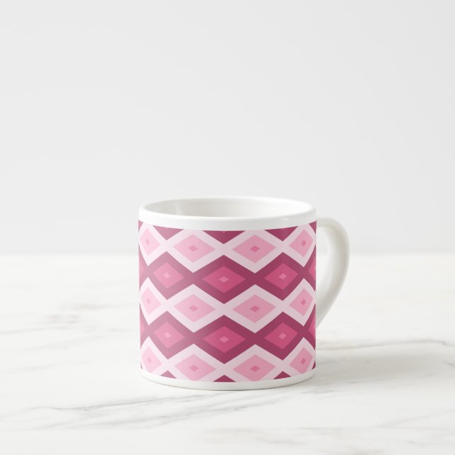 Taza De Espresso Patrón de diamante rosa (Derecha)