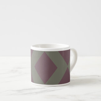Taza De Espresso Patrón de diamante verde salvia y granate