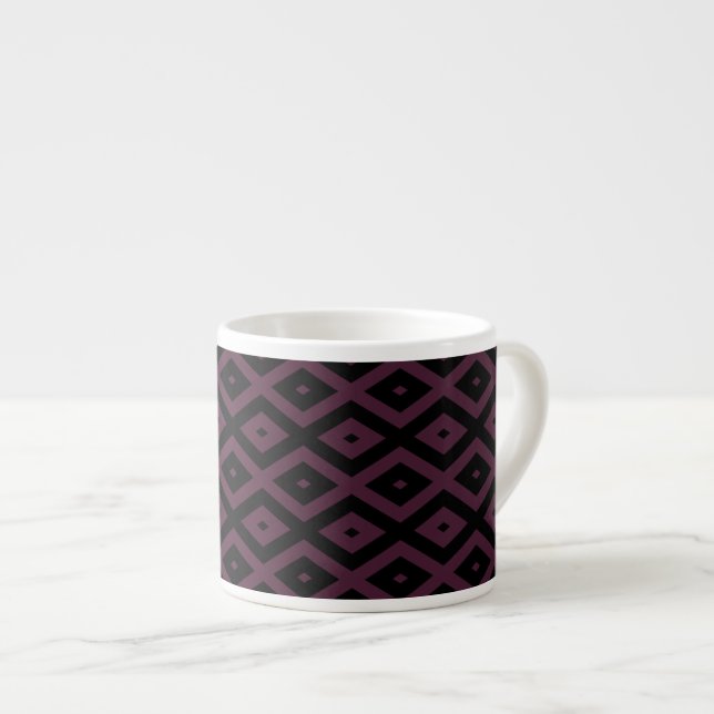 Taza De Espresso Patrón de diamantes de plumas y negro (Derecha)