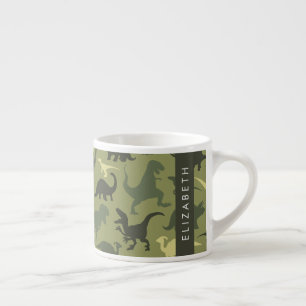 Taza De Espresso Patrón de dinosaurios, silueta de dinosaurios, tu