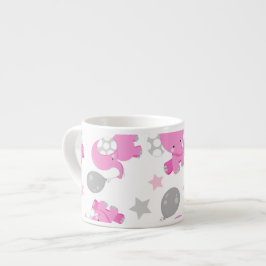Taza De Espresso Patrón De Elefantes Rosa, Elefantes Cutos, Estrell