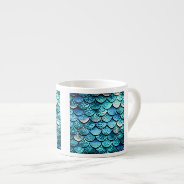 Taza De Espresso Patrón de escalado de peces Espresso Mug (Derecha)