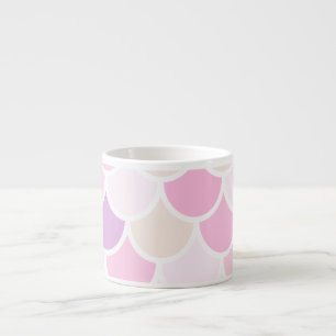 Taza De Espresso Patrón de escalas de sirenas rosadas coloridas mod