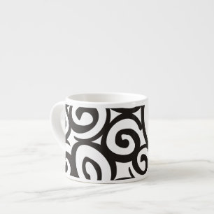Taza De Espresso Patrón de espirales negro y blanco + tus ideas