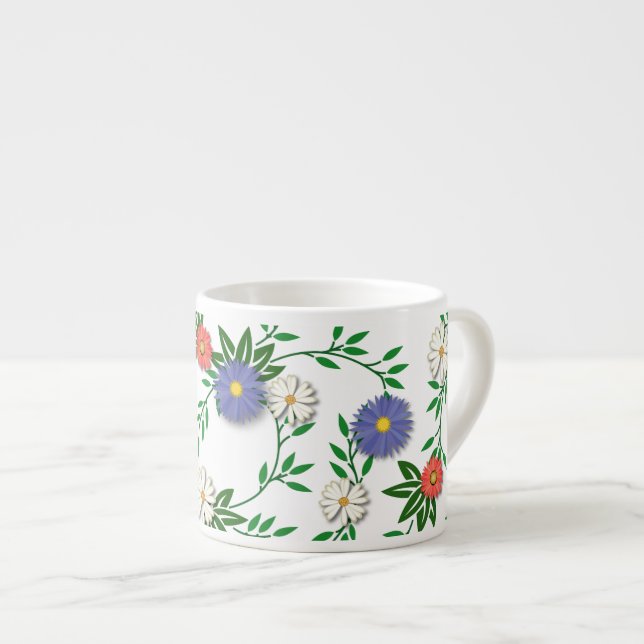 Taza De Espresso Patrón de flor (Derecha)