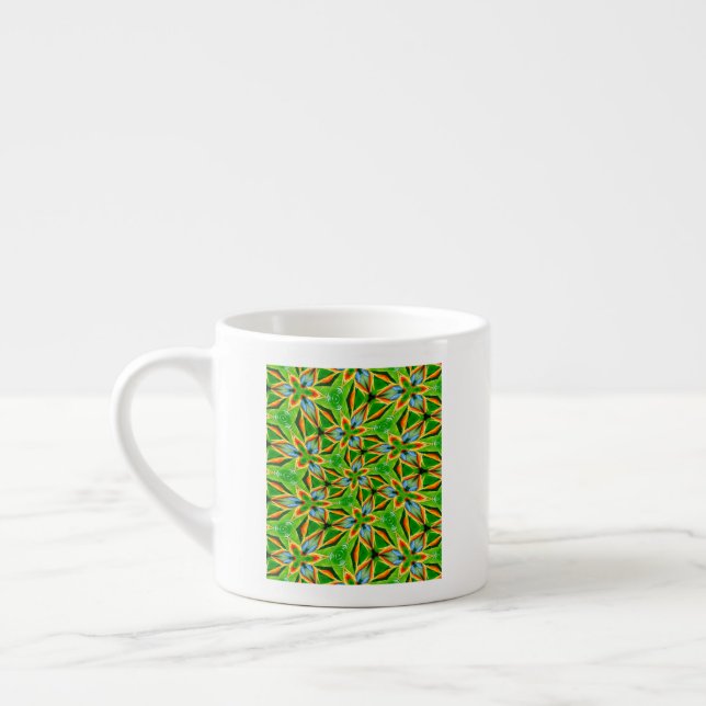 Taza De Espresso Patrón de flor amarilla abstracta (Izquierda)