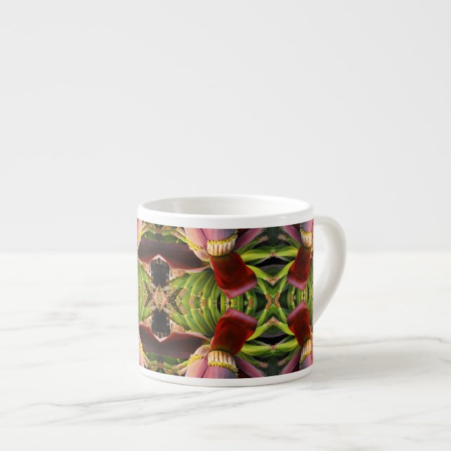 Taza De Espresso Patrón de flores bananeras (Derecha)