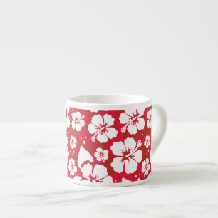 Taza De Espresso Patrón de flores de Hibiscus