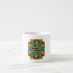 Taza De Espresso Patrón de flores estéticas