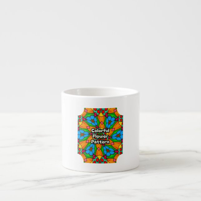 Taza De Espresso Patrón de flores estéticas (Frente)