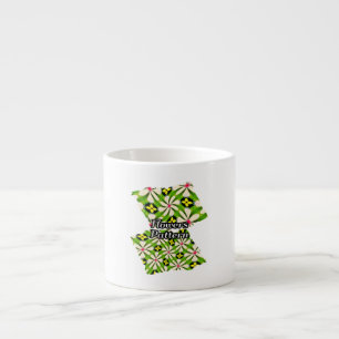 Taza De Espresso Patrón de flores estéticas