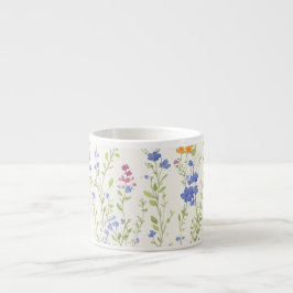Taza De Espresso Patrón de flores silvestres