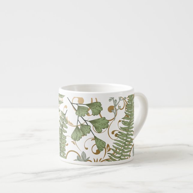 Taza De Espresso Patrón de forn verde y dorado (Derecha)