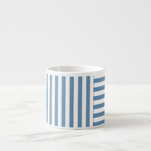 Taza De Espresso patrón de franja blanca azul
