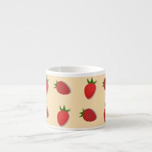 Taza De Espresso Patrón de fresa para buenas vibraciones en verano