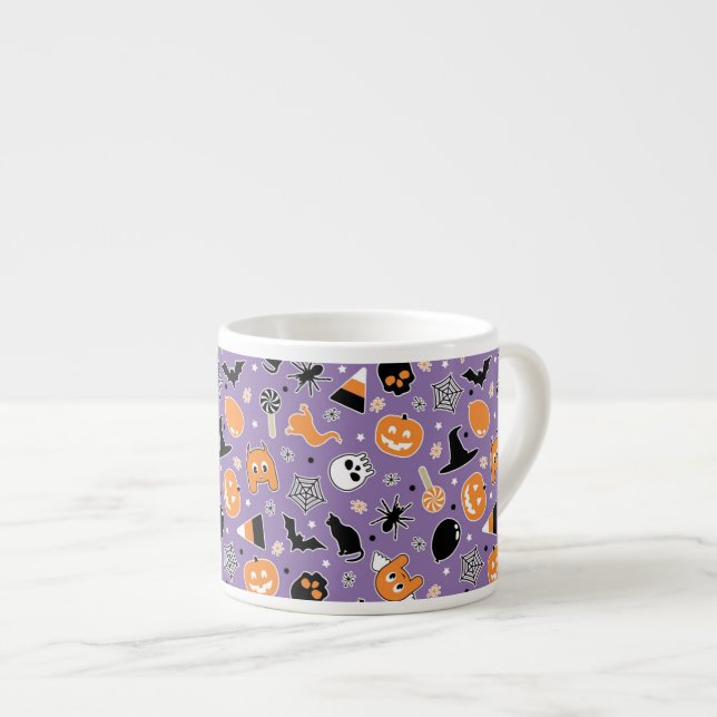 Taza De Espresso Patrón de Halloween (Derecha)