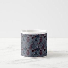 Taza De Espresso Patrón de Halloween embrujado a la luz de la luna