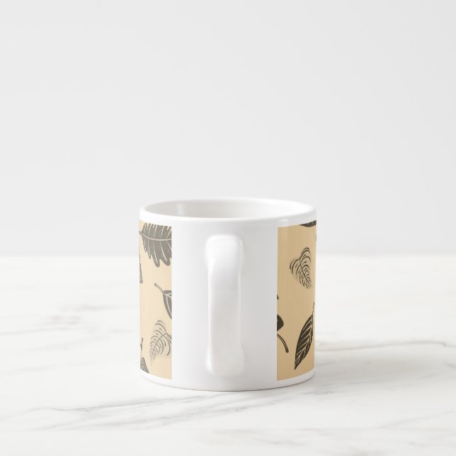 Taza De Espresso Patrón de hojas (Espalda)