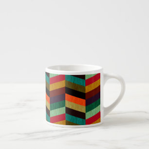 Taza De Espresso Patrón de hueso de arenque multicolor
