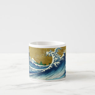 Taza De Espresso Patrón de la Gran Ola de Hokusai: Arte Ukiyo-e Jap