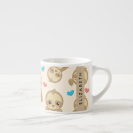 Taza De Espresso Patrón De Lemas, Lemas Cutas, Corazones, Su Nombre