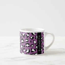 Taza De Espresso Patrón de leopardo, puntos, leopardo morado, tu no