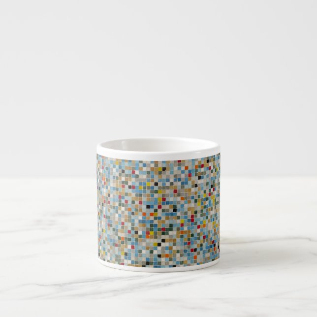Taza De Espresso Patrón de mosaico cuadrado multicolor (foto) (Frente)