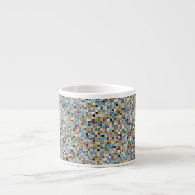 Taza De Espresso Patrón de mosaico cuadrado multicolor (foto) (Frente)