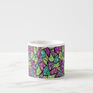 Taza De Espresso Patrón de mosaico de azulejos de vidrio moderno ab