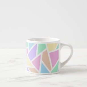 Taza De Espresso Patrón de mosaico del arcoiris pastel