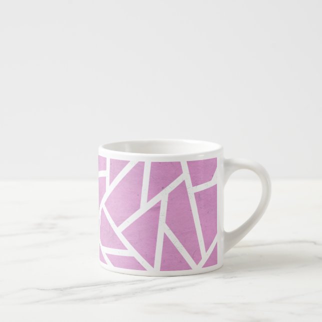 Taza De Espresso Patrón de mosaico rosa y blanco (Derecha)
