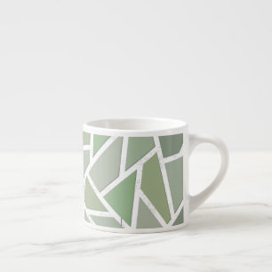 Taza De Espresso Patrón de mosaico verde oliva